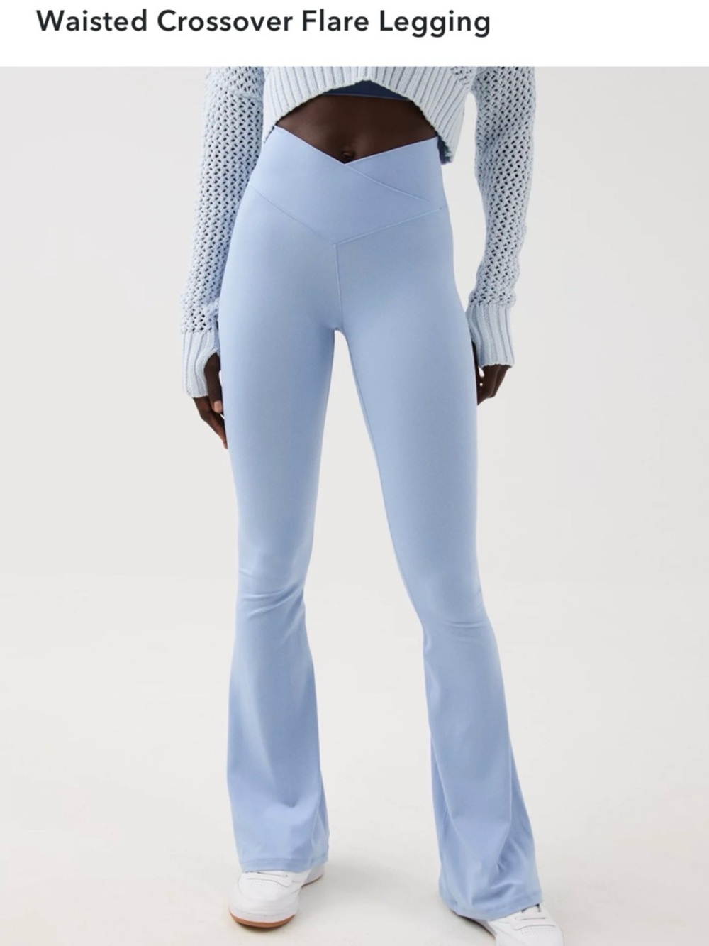 OFFLINE by Aerie Real Me Crossover Flare Leggings Light Blue S